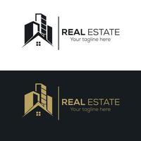Simple home and building real estate logo design vector