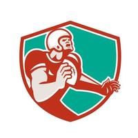 American Football Player Angry Shield Retro vector