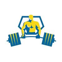 Weightlifter Midlift Shield Retro vector