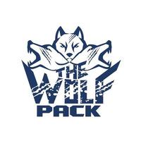 Wolf Pack Grunge Retro vector