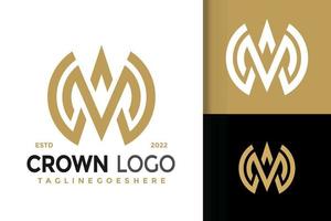 diseño de logotipo de corona de letra a o m, vector de logotipos de identidad de marca, logotipo moderno, plantilla de ilustración vectorial de diseños de logotipos