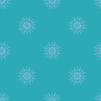 Vector pattern with snowflakes on a blue background. Seamless pattern for New Year and Christmas. Suitable for background and wrapping paper, fabric in winter version. Vintage decorative elements.