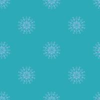 Vector pattern with snowflakes on a blue background. Seamless pattern for New Year and Christmas. Suitable for background and wrapping paper, fabric in winter version. Vintage decorative elements.