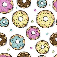 seamless background with colorful donuts vector