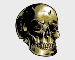 ilustración detallada fresca del cráneo dorado vector