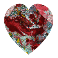 art abstrait heart.hand couleur peinture sur papier. png