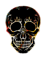 Art abstract skull. Hand painting and make graphic. png