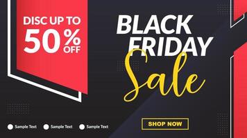 black friday sale banner layout for promotion template design vector