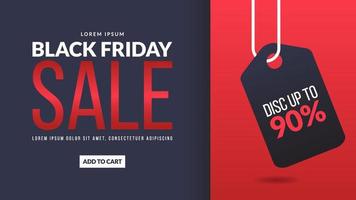 black friday sale banner layout for promotion template design vector