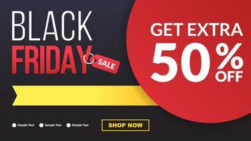 black friday sale banner layout for promotion template design vector