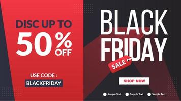 black friday sale banner layout for promotion template design vector