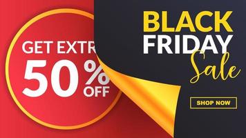 black friday sale banner layout for promotion template design vector