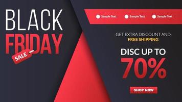 black friday sale banner layout for promotion template design vector