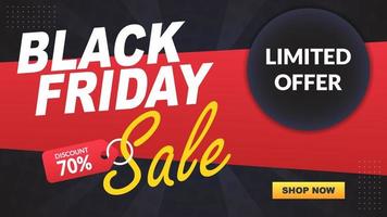 black friday sale banner layout for promotion template design vector