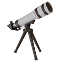 3d teleskop, en verktyg Begagnade till ser stjärnor och avlägsen objekt, png fil