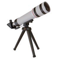 3d telescope, a tool used to see stars and distant objects, png file