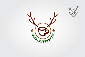 Deer Coffee Shop vector logo template. Professional logo for coffee shop brand, cafe or restaurant.