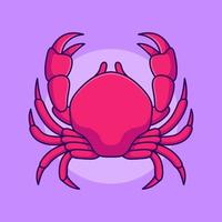 cartoon cute crab drawing vector illustration