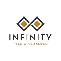 infinity tile ceramic logo design. simple and unique combination of infinity symbol and tile logo design vector