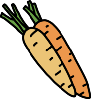 scarabocchiare a mano libera disegno di verdure di carota. png