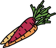 doodle desenho de esboço à mão livre de vegetais de cenoura. png