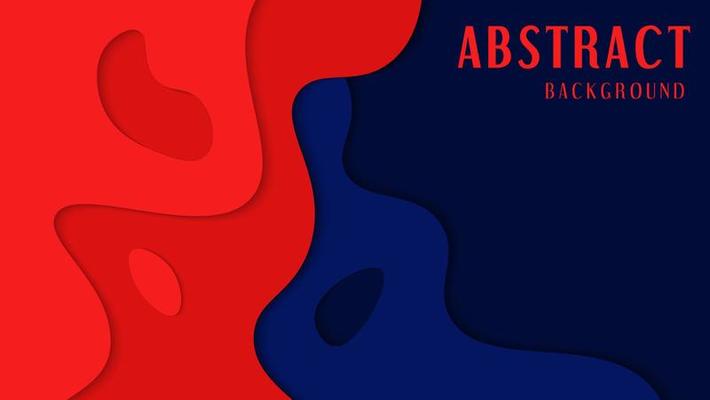 Abstract Bright Red In Dark Papercut Style Background
