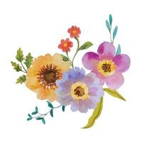 watercolor flower bouquet vector