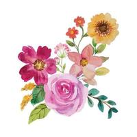 watercolor flower bouquet vector