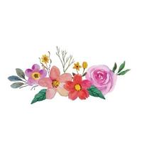 watercolor flower bouquet vector