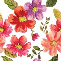 watercolor flower pattern vector