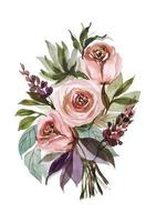 watercolor flower bouquet vector