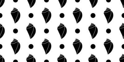 Vector seamless pattern. Line art sketch seashells. Isolated background. Decoration symbol of health calcium. Summer, sand and beach design. Repetitive ornament.