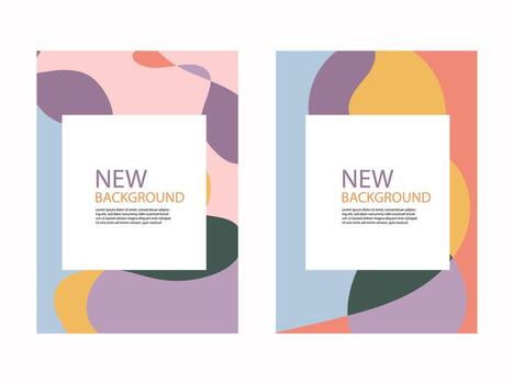 Social media abstract blob background text with minimal trendy liquid fluid vector