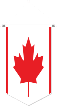 Canada flag in soccer pennant, various shape. png