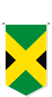 Jamaica flag in soccer pennant, various shape. png