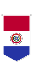 Paraguay flag in soccer pennant, various shape. png