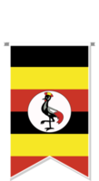 Uganda-Flagge im Fußballwimpel. png