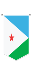 Djibouti flag in soccer pennant, various shape. png