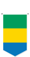 Gabon flag in soccer pennant, various shape. png