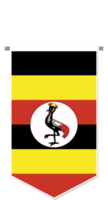 Uganda flag in soccer pennant, various shape. png