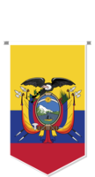 Ecuador flag in soccer pennant, various shape. png