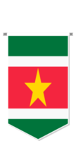 Suriname vlag in voetbal wimpel, divers vorm geven aan. png