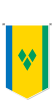 Saint Vincent and the Grenadines flag in soccer pennant, various shape. png