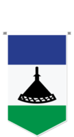 Lesotho-Flagge im Fußballwimpel, verschiedene Formen. png
