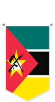 Mozambique flag in soccer pennant, various shape. png