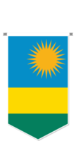 bandera de ruanda en banderín de fútbol, varias formas. png