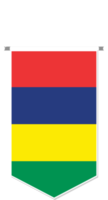 Mauritius flag in soccer pennant, various shape. png