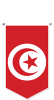 Tunisia flag in soccer pennant, various shape. png