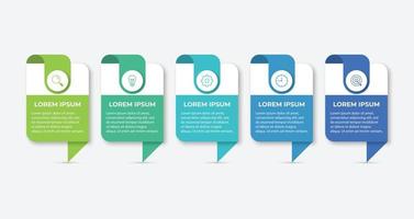 Presentation business infographic template with 5 options. Vector illustration.