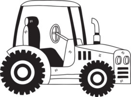 illustration de tracteur jaune mignon dessiné à la main png